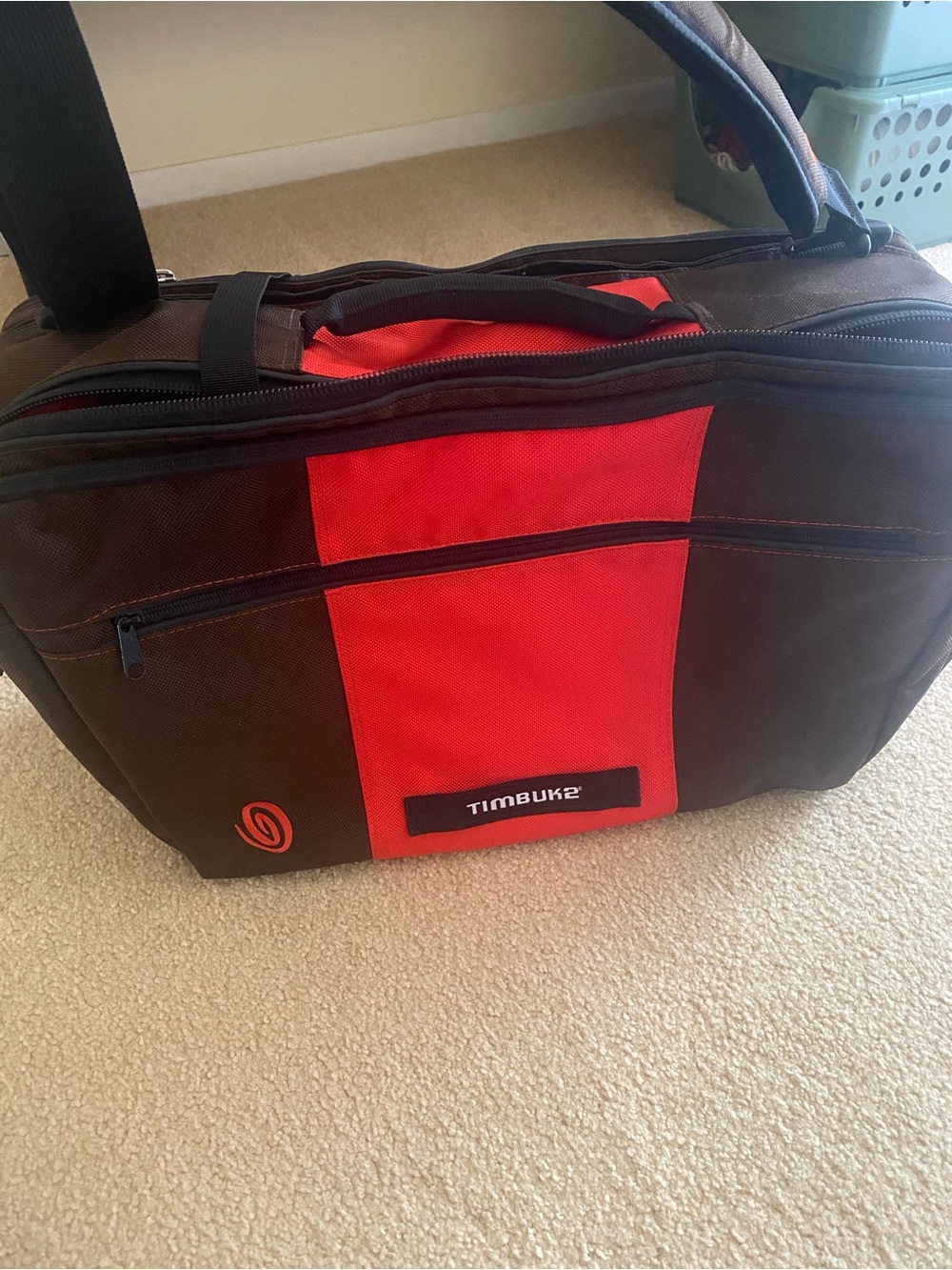Timbuk2 Two-Tone Red and Brown Laptop Messenger Carry-On